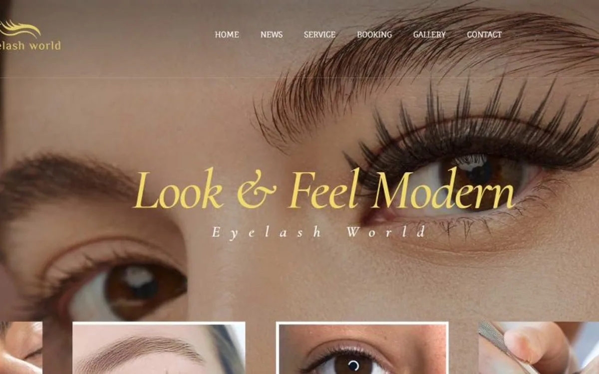 Eyelash World 客户网站首页封面