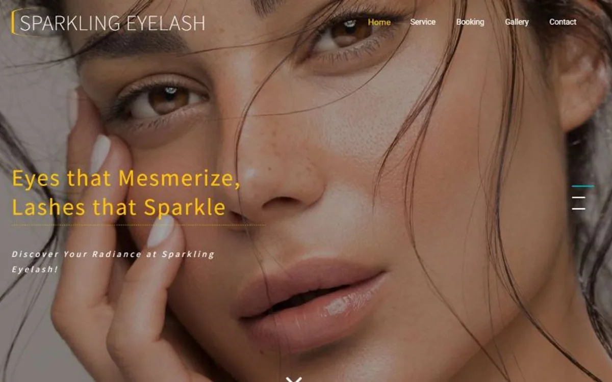 Sparkling Eyelash 客户网站首页封面